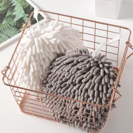 Chenille Hand Towel with Hanging Strap Highly Water Absorbent Soft Superfine Fiber Thickened Reusable Kitchen Bathroom Cleaning Wipe Towel