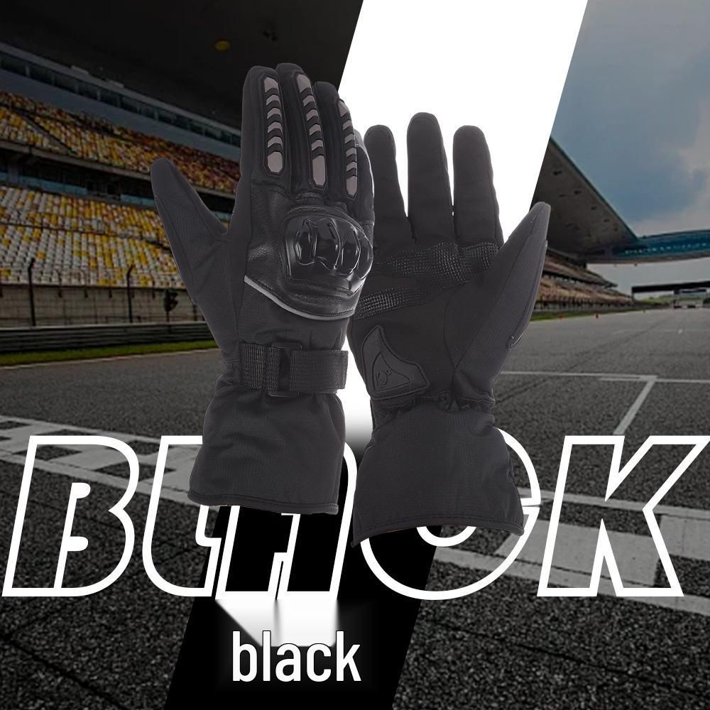 Windproof Full-Finger Motorcycle Gloves: Velvet-Lined, Non-Slip for Off-Road Riding In Winter/Autumn