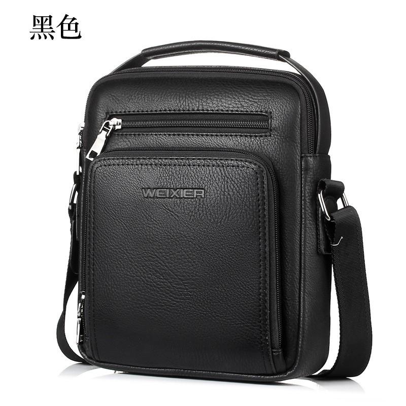 WEIXIER Men s Shoulder Bag Crossbody Casual Handbag Business Lightweight Waterproof 21x7x26 чёрный