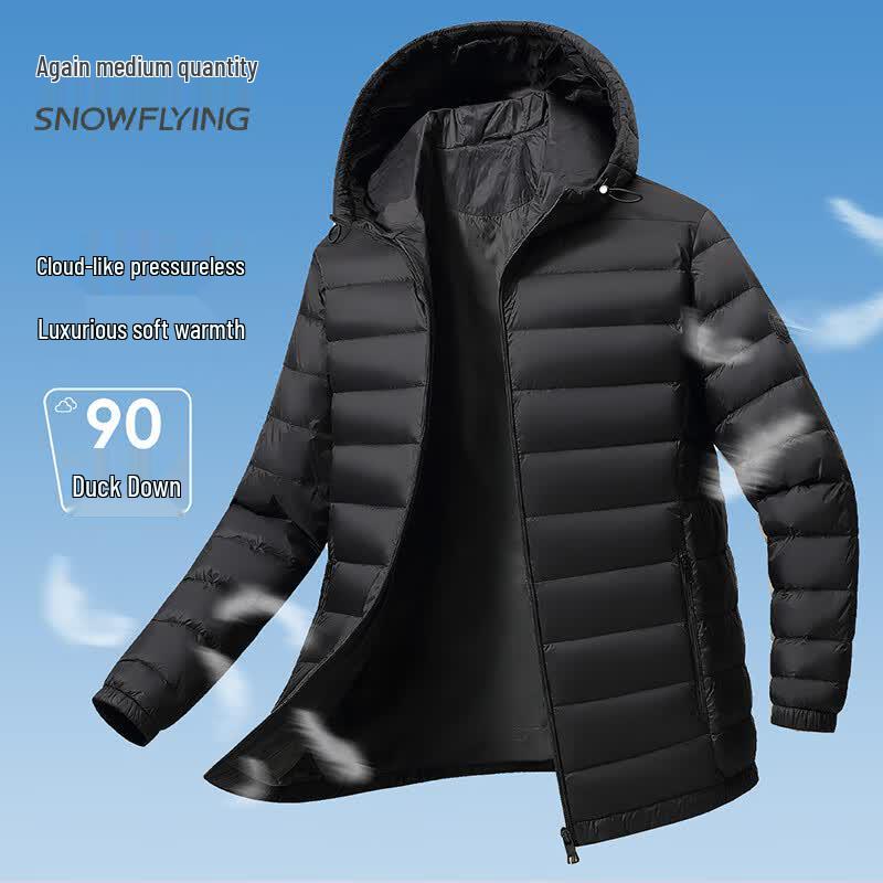Xuezf Men s Lightweight Hooded Short Down Jacket L (175/92A)