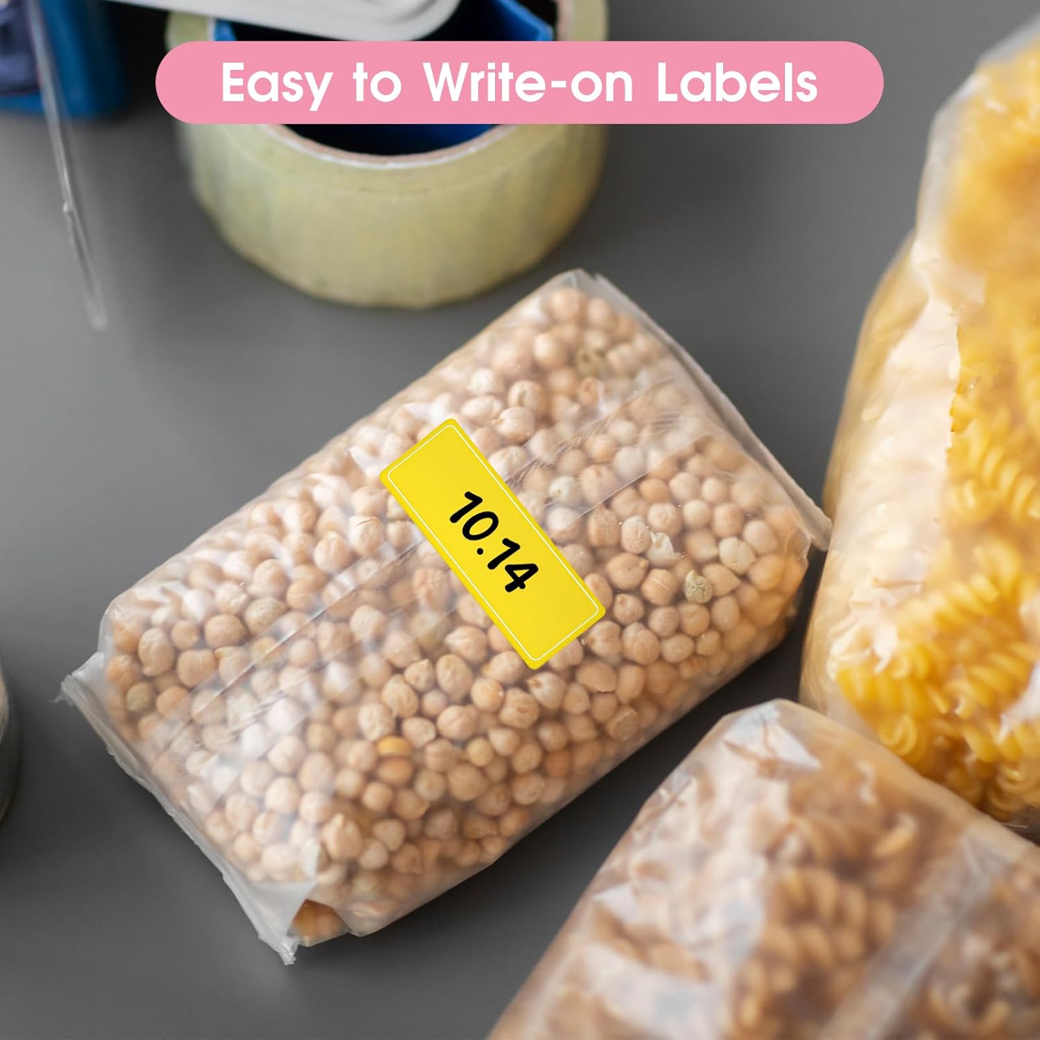 520 Pcs Colors Label Stickers Self-Adhesive Rectangular Sticker Waterproof Removable Labels Handwrite Name Stickers for Water Bottles Food Containers
