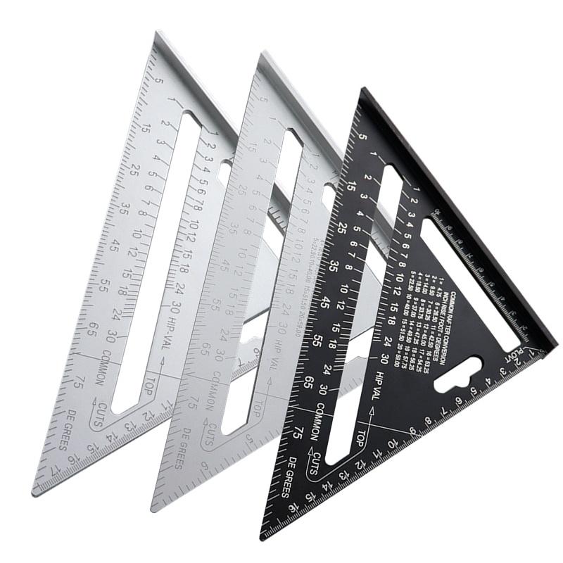 7'' Triangle Angle Protractor Aluminum Alloy Measuring Ruler Miter For Framing Building Carpenter Measuring Tools