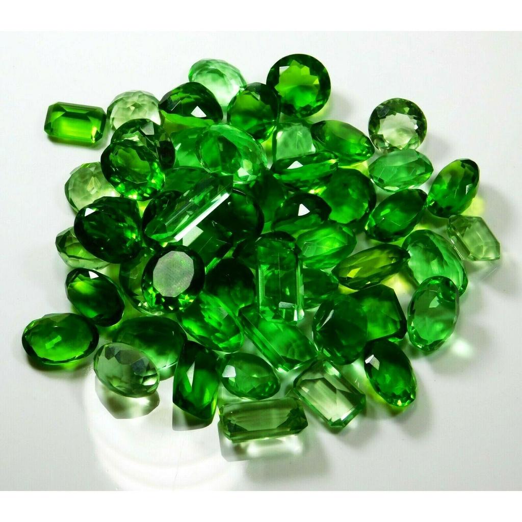 NATURAL Green Topaz 100 Ct Loose Gemstone Lot For Jewelry Making