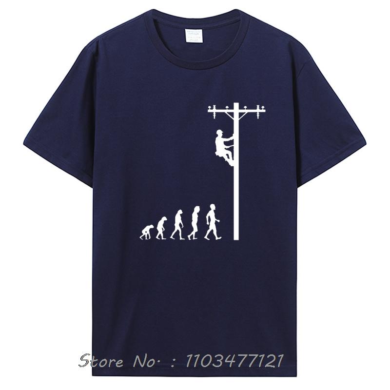 Evolution Of Lineman T-shirt Men Birthday Gift Electrician Men Dad Papa Father Husband Cotton T Shirt Clothing Oversized Tshirt