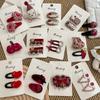 Red Hairpins Fabric Plaid Bangs Side Clip Hairpin Hair Clip Cute Cartoon Barrettes Headwear Children's Hair Accessories Hairgrip