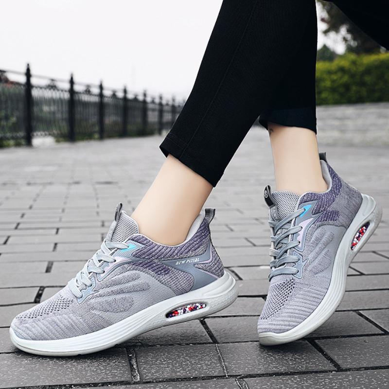 Women's Sports Shoes Tennis Female Air Cushion Sneakers Breathable Mesh Lace-up Running Shoes Designer Casual Walking Footwear