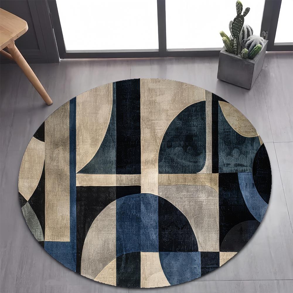 26 Style New Bohemian Abstract Modern Art Geometry Art Round Carpet Rug for Bedroom Living Room Decoration,pet Decor Floor Mat