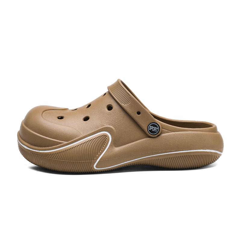 

Лидер продаж, удобные мужские тапочки, сандалии на толстой подошве с круглым носком для мужчин, износостойкие летние новые стильные нескользящие туфли для пар 40-41