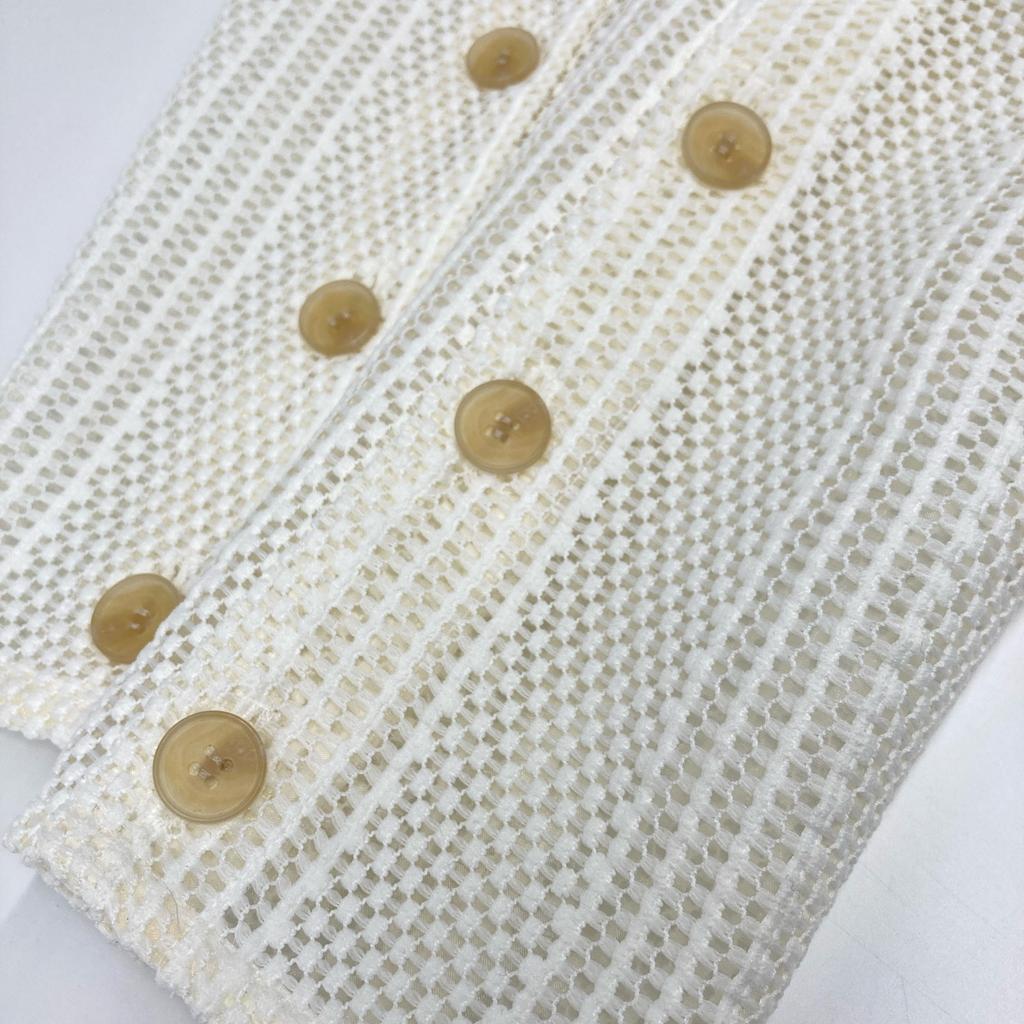 PUBLIC TOKYO White 162353003 Mesh Collarless Jacket Jacket FREE whiteUsed