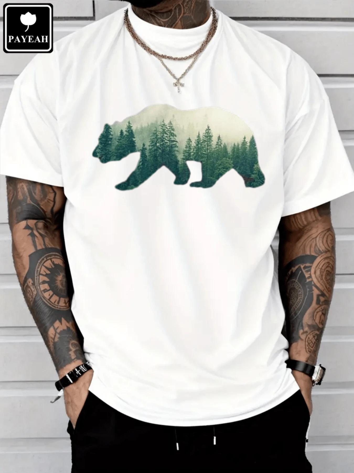 

PAYEAH Vintage National Park Bear Hiking Tees Unisex T-shirt S