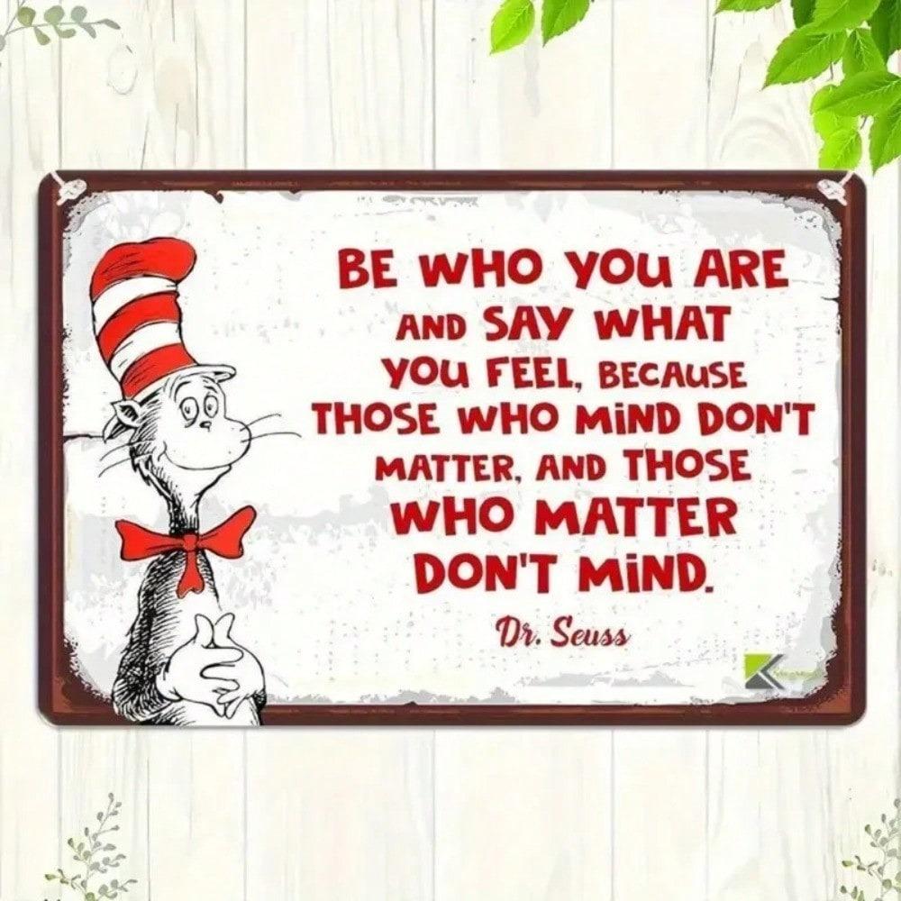 Letrero metálico retro vintage de Dr. Seuss para pared, de 8x12 pulgadas, ideal para la decoración de bares y hogares.