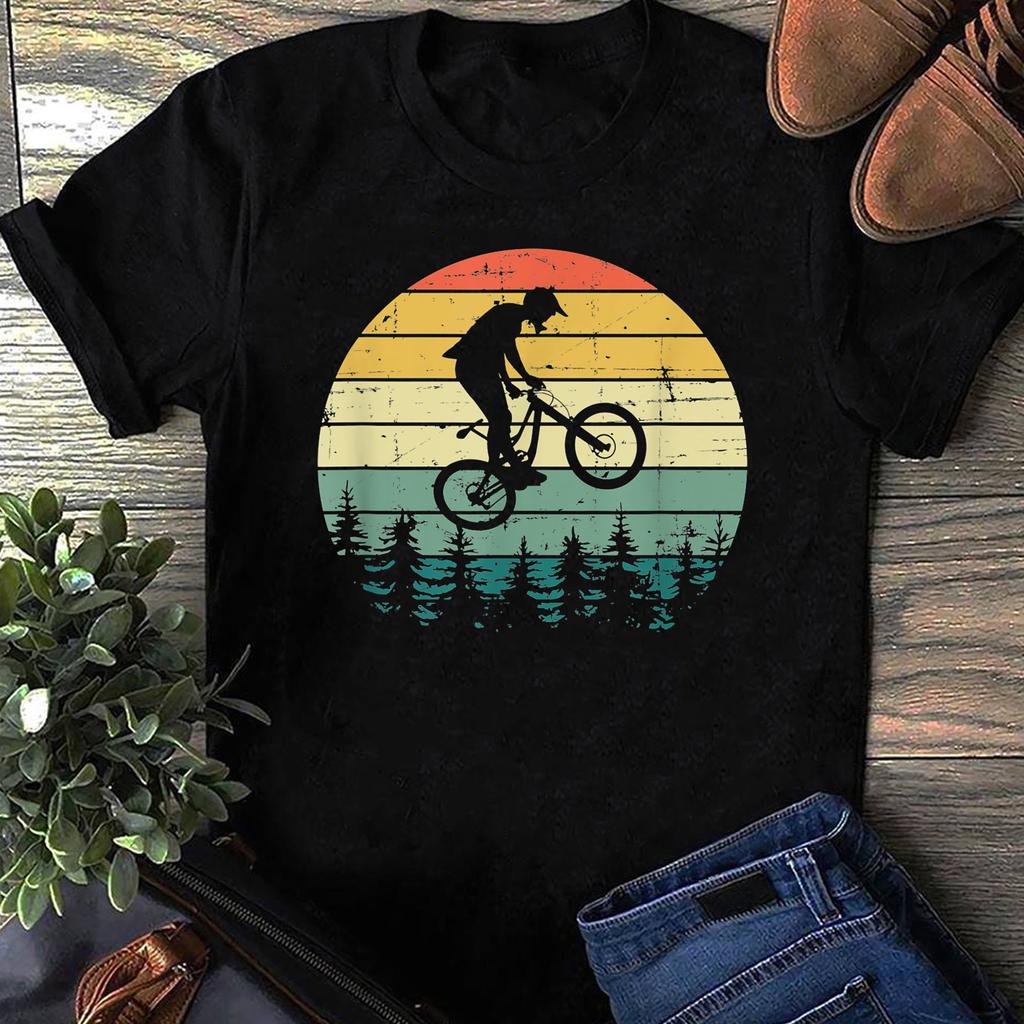 Vintage Downhill MTB Mountain Bike T Shirts Mountain Bike Tops Cotton Tees