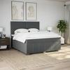Boxspringbett mit Matratze Dunkelgrau 180 x 200 cm Stoff