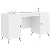Glossy White Desk 142.5 X 50 X 75 Cm Engineered Wood