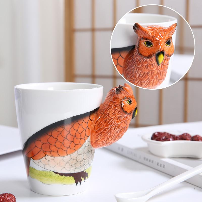 Cartoon 3D Alien Animal Tea Cups Animal Dinosaur Ceramic Coffee Cup Birthday Gift Office Mug Kitchen Dining Bar Drinkware Cups