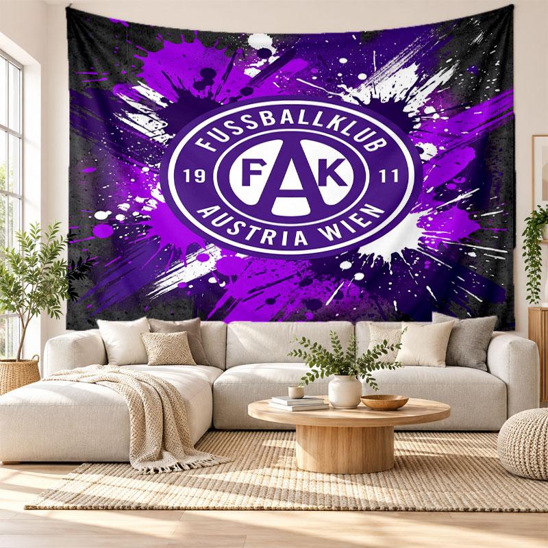 Austria Wien FC Wall Tapestry, Soft Fabric Wall Hanging, Decorative Backdrop For Bedroom Home Wall Art