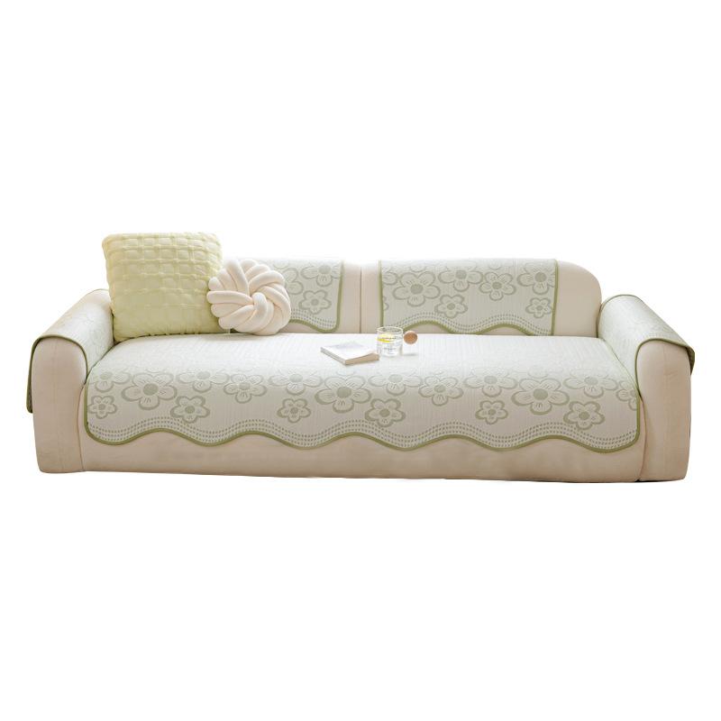 Solid Color Special-shaped Sofa Cushion Summer Coolness 2025 New Straight Row Four-season Universal Non-slip Ice Silk Sofa Seat Cushion