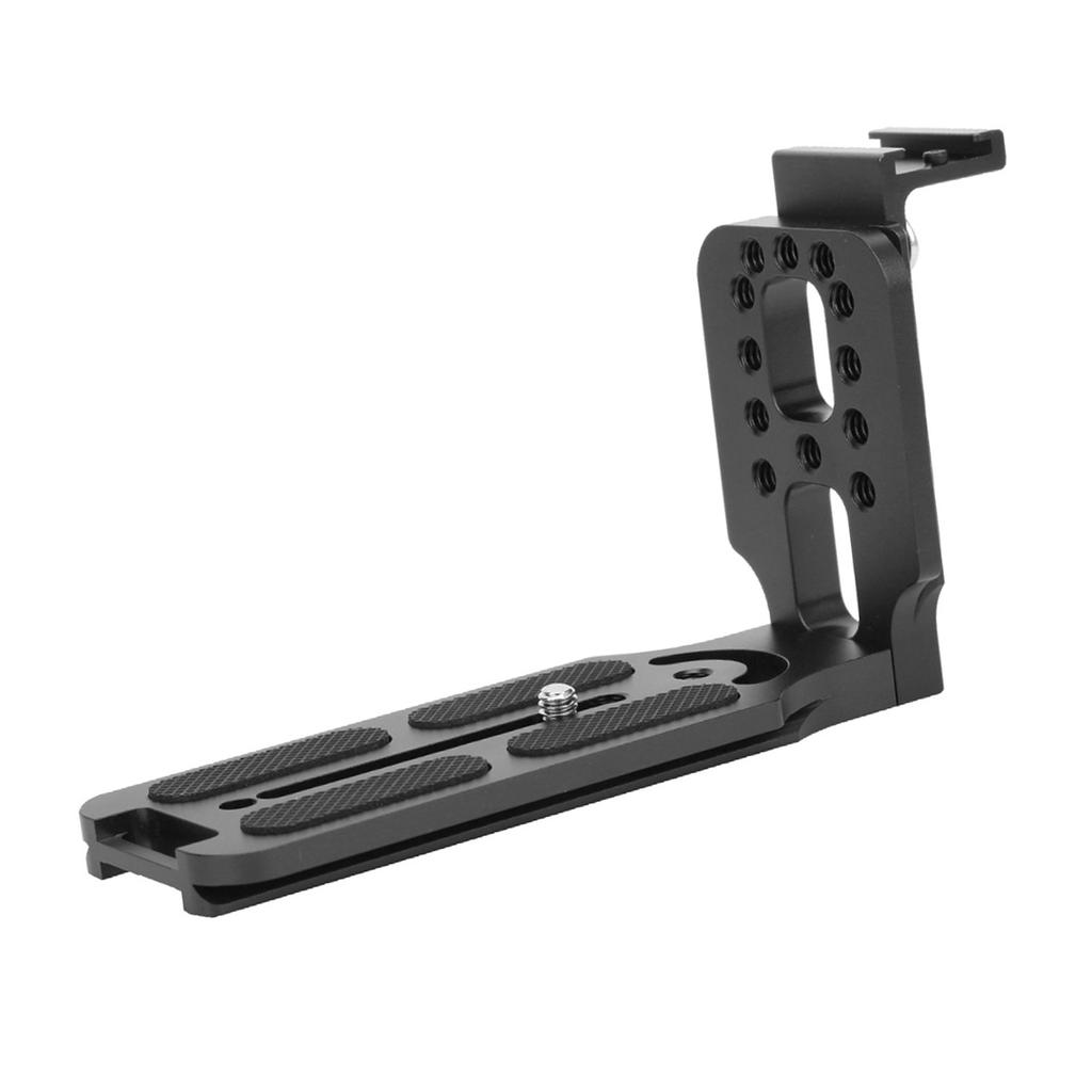 Universal Metal L shape Quick Release Plate with Hot Shoe Mount for Hydraulic Ballhead SLR Camera