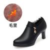 Scarpe Singole con Tacco Alto Suola Morbida Superficie Morbida Confortevoli Bocca Profonda Alla Moda Più Velluto Calde Scarpe da Donna in Pelle