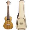 Bamboo BU-23CBQ Electric Ukulele with Built-in Tuner and Preamp, Concert Size, Zebrano Wood, Geared Tuners (Built-in Tuner, Soft Case Included)