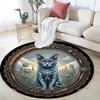 Steampunk Cat Lotus Temple Round Area Rug Under Office Chairs Bedroom Living Room Home Decor