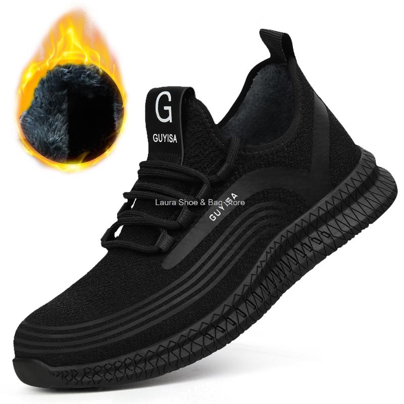 Fashion Men Safety Shoes Air Mesh Steel Toe Sneakers Work Shoes Breathable Male Puncture-Proof Safety Boots Dropshipping Safeti Footwear