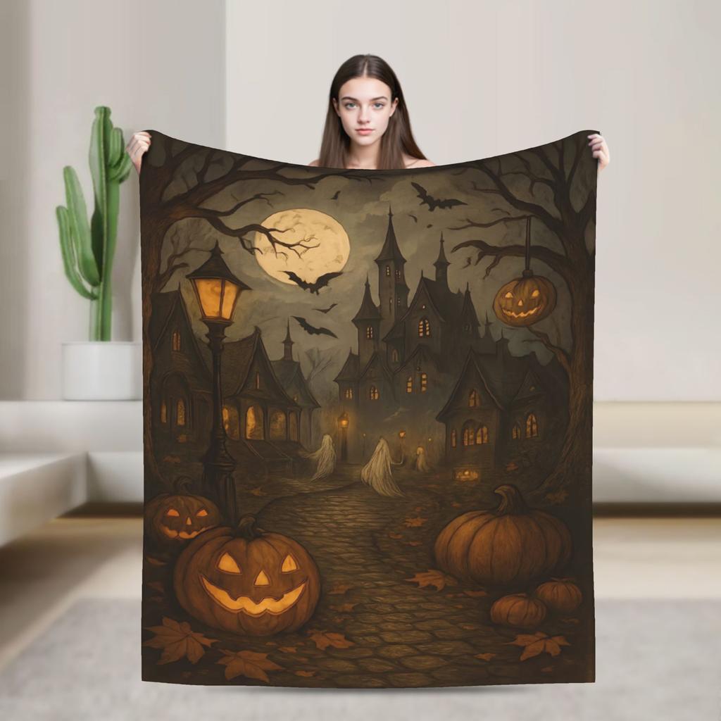 Soft BlanketsChildren Decorative Halloween Throw Blanket Flannel Bedspread For Couch Chair Sofa Bed Funny Sofa Bed Cover