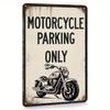Vintage Motorcycle Parking Metal Tin Sign Garage Wall Art Cafe Decor