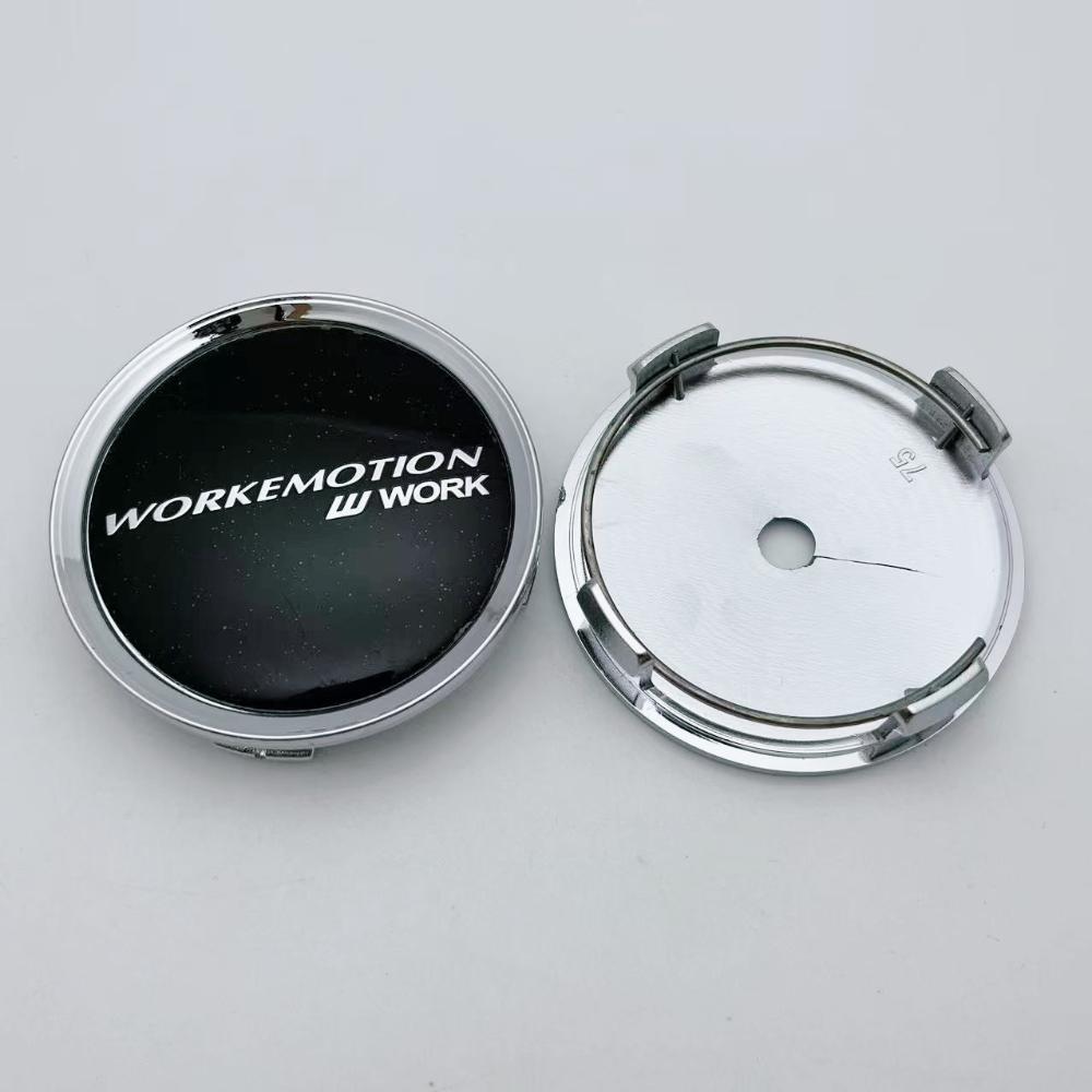 4pcs 75mm 70mm W Work Emotion Logo Emblem Car Wheel Center Caps Wheels Hub Centre Cover Rim Hubcaps Replace Car Accessories