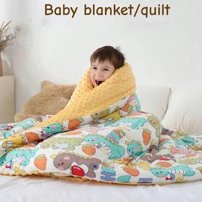 Doudou Velvet Baby Quilt Soybean Children's Blanket Printed Bamboo Cotton Autumn and Winter Kindergarten Thicken Warm Quilts