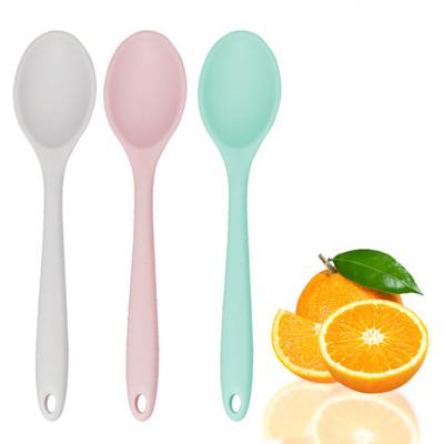 Cuchara de sopa irrompible, flexible, de silicona, con mango largo, para cocina, cucharón para cocinar en casa