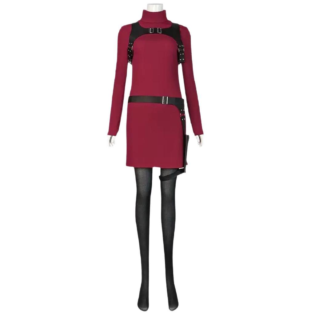 Resident Evil 4 Ada Wong Cosplay Set - 2-teiliges Lederkostüm mit Accessoires