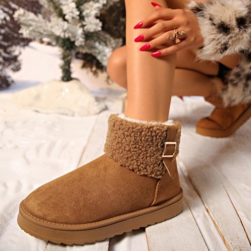 Thick-soled Snow Boots, Women's Flat Anti-slip One-foot Cotton Shoes, Short Shoes, Student Boots