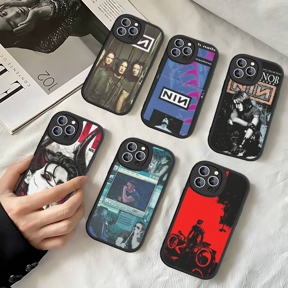 Industrial Rock Nine Inch Nails Band Phone Case For IPhone 16 15 14 13 12 11 Pro Max Plus Leather Soft Cover