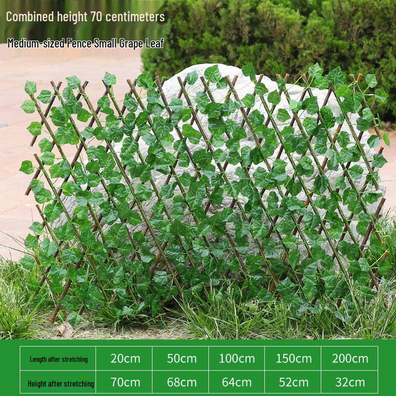 Retractable Wooden Picket Fence for Outdoor Greenery and Balcony Decoration