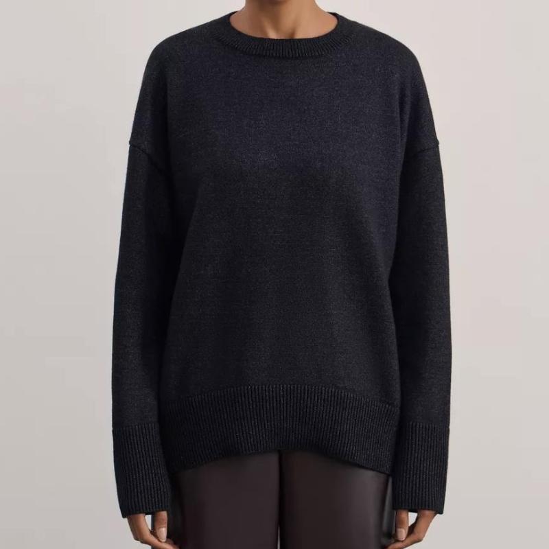 Autumn and Winter Sweaters, Popular Russian Products, Women's Clothing, Knitted Sweaters, Round Neck, Solid Color, Loose, Fashionable Sweaters