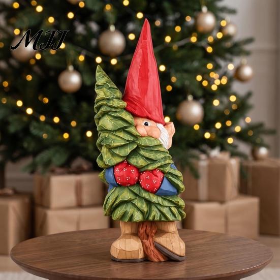 Unique Gifts for Friends Rustic Resin Gnome Ornament, Hand Painted Nordic Style Dwarf Figurine Holiday Home Country Decor and Garden Decoration,
