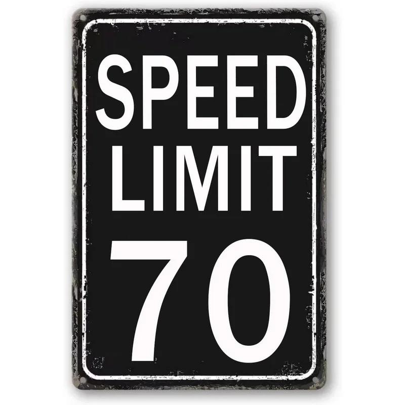 Panneaux en métal vintage « Pas de limite de vitesse » Affiches Plaque Décoration murale pour maison Bars Garage Café Clubs Pubs Affiches rétro Plaque