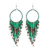 Bohemian Long Tassel Earrings for Women Girl Colorful Beads Ethnic Style Dangle Earrings Fashion Jewelry