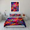 Colorful Heart Splash Artwork Decor Bedding Set with 1 Duvet Cover 2 Pillowcases Single Double King Queen, Gift