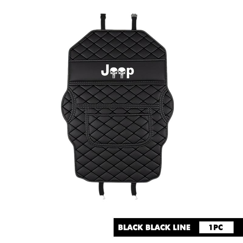 For Jeep Leather Car Interior Seat Anti Kick Pad Seat Backrest Mat Grand Cherokee Wrangler JK Renegade Gladiator Compass AKN1