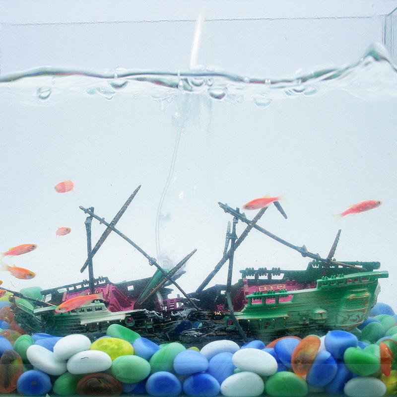 Seahorse Pneumatic Aquarium Decoration: Oxygenating Deep Sea Shipwreck Toy