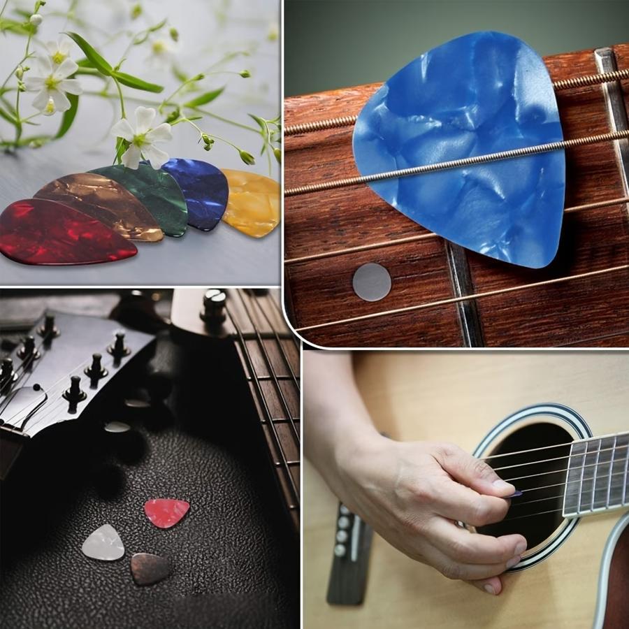 30pcs Celluloid Guitar Pick ABS Plectrums for Acoustic Electric Bass Ukulele String Instrument Music Performance Accessories XJM