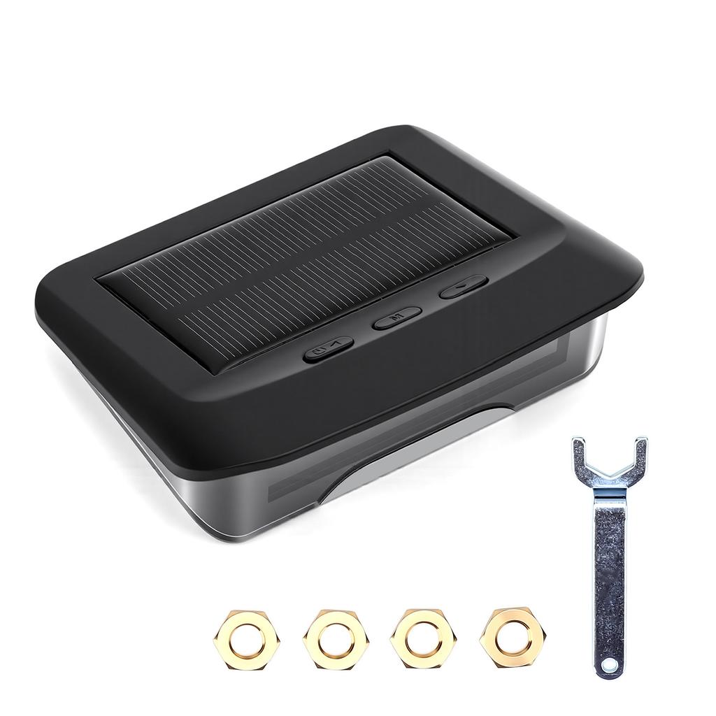 Tire Pressure Monitoring System, Solar Powered Tire Pressure Monitor with 4 External Sensors, 6 Alarm Modes, Color LCD