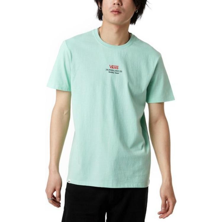 Vans T Shirts Unisex Green Crew Neck Moderate Straight Fit VN0A3ZO7V60