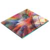 Glass Kitchen Serving Board with Color Explosion Graphics 60x52 Cm