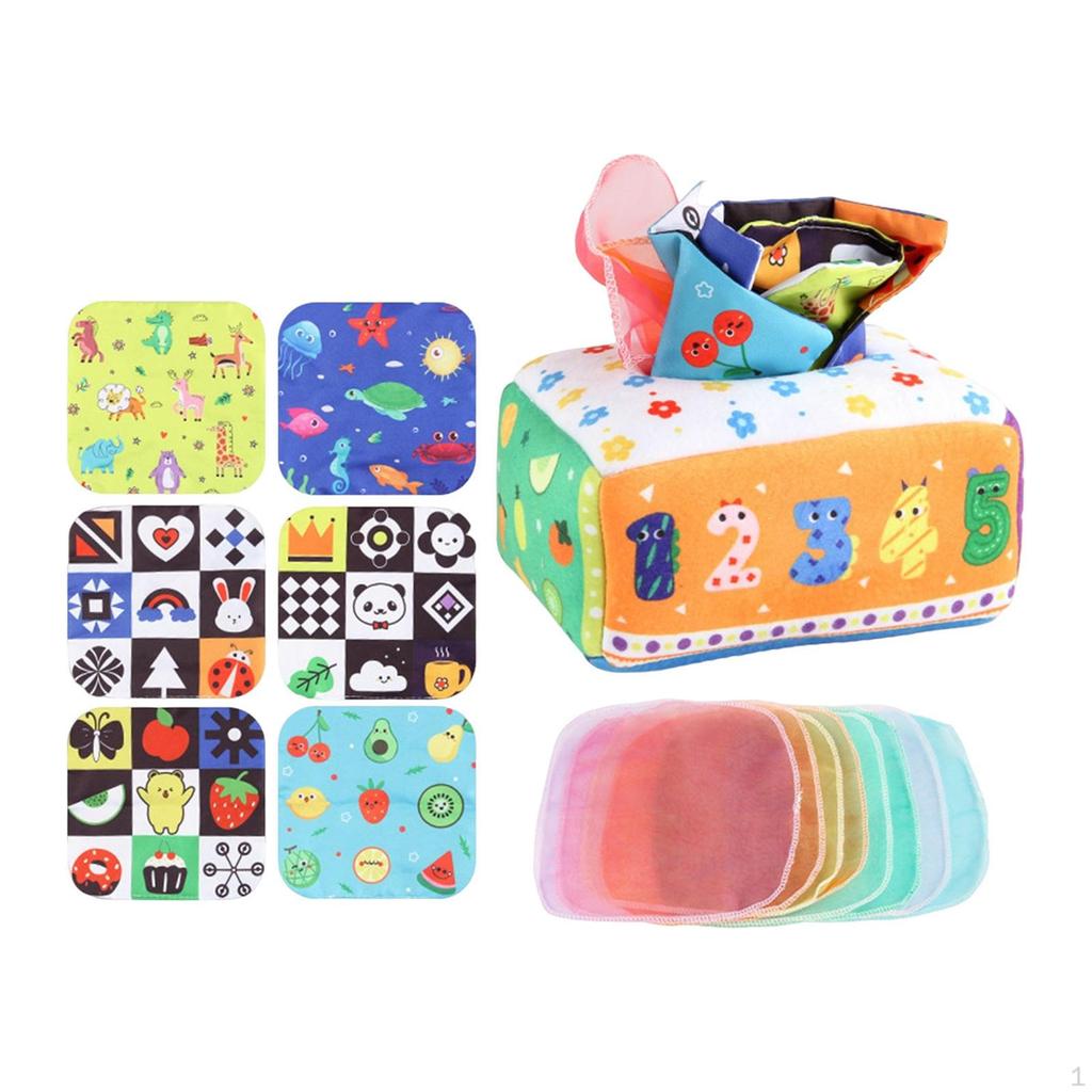 1 Sensory Game Children's Tissue Box Toy Learning Motor Skills Soft Polyester Suitable for