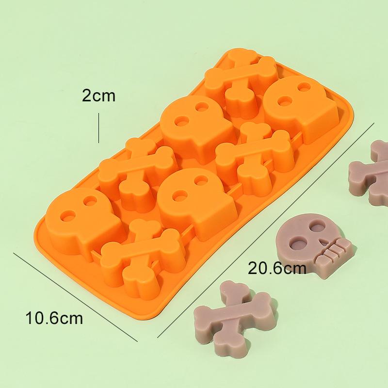 Halloween Scary Pumpkin Silicone Mold Ghost Hat Skull Ice Cube Chocolate Food Baking Tray Mold Cookie Biscuit Cake Baking Mold