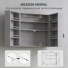Wall-Mounted Medicine Cabinet, Double Lockable Doors, 2 Keys, 53 x 20 x 53 cm, Grey