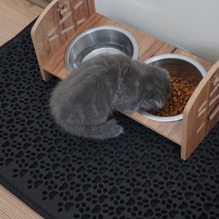 Tapis litière chat - bazerga - 38-61 cm - imperméable - non toxique - 100% eva noir